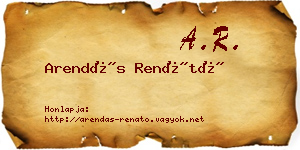 Arendás Renátó névjegykártya